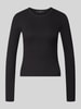 VERO MODA Slim Fit Langarmshirt aus Baumwoll-Mix Modell 'CHLOE' Black