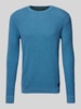 Tom Tailor Regular Fit Strickpullover aus reiner Baumwolle Blau