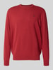 Fynch-Hatton Strickpullover aus reiner Baumwolle mit Logo-Stickerei Rot