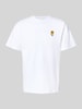 Forét T-Shirt mit Motiv-Stitching Modell 'TOURNESOL' Weiss