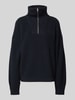 Jake*s Casual Gebreide pullover met schipperskraag Donkerblauw