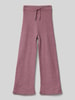 s.Oliver RED LABEL Regular fit gebreide broek met wijde pijpen Mauve