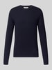 Casual Friday sweter z dzianiny o kroju regular fit z mieszanki bawełny z dodatkiem kaszmiru Ciemnoniebieski