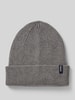 MCNEAL Czapka z dzianiny z mieszanki wiskozy z efektem prążkowania Jasnoszary melanż