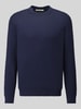 Selected sweter o kroju regular fit z czystej bawełny model 'TORINO' Ciemnoniebieski