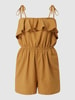 Pieces Playsuit met linnen, model 'Sunna' Camel