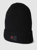 Peuterey Beanie met labelpatch, model 'Silli' Marineblauw