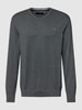 Christian Berg Men Sweatshirt mit V-Ausschnitt Graphit meliert