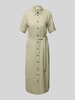 Only Tailliertes Hemdblusenkleid aus Viskose-Leinen-Mix Modell 'CARO' Schilf