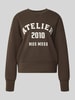 MOS MOSH oversized sweatshirt van viscosemix model 'Nima' Donkerbruin