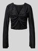 Vero Moda Langarmshirt mit Knotendetails aus Plissee Modell 'PLIS' Black