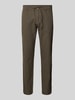 Lindbergh Tapered Fit Leinenhose mit elastischem Bund Oliv