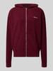 PEGADOR Oversized Fit Sweatjacke mit Label-Detail Modell 'Mezzano' Bordeaux