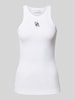 Rich & Royal Tank Top mit Label-Stitching Weiss