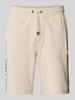 Guess Activewear Korte broek met elastische band en tunnelkoord Beige