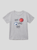 Tom Tailor T-Shirt mit Motiv-Print Mittelgrau meliert