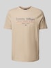 Tommy Hilfiger T-Shirt mit Label-Print Beige