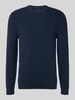 MCNEAL Gebreide pullover met ribboorden Marineblauw gemêleerd
