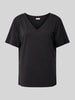 Jake*s Casual T-Shirt mit V-Ausschnitt Black