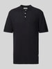 Casual Friday Regular fit poloshirt met structuurmotief, model 'Karl' Donkerblauw