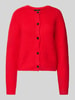 Vero Moda Regular Fit Strickjacke mit Wollanteil und Knopfleiste Modell 'NOVAH' Rot