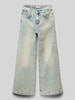 Blue Effect Wide Leg Jeans mit Label-Patch Hellblau