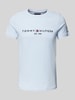 Tommy Hilfiger T-Shirt mit Label-Stitching Hellblau