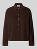 s.Oliver RED LABEL blouse met lange mouwen van corduroy met vleermuismouwen Donkerbruin