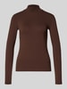 Weekend Max Mara Regular Fit Langarmshirt aus Viskose-Mix Modell 'MULTIF' Dunkelbraun