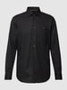Tommy Hilfiger Regular Fit Business-Hemd mit Logo-Stitching Black