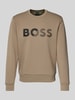 BOSS Green Sweatshirt mit Label-Print Beige