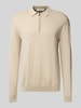 SELECTED HOMME Regular fit gebreide pullover van puur katoen, model 'BERG' Offwhite gemêleerd
