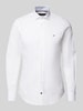 Tommy Hilfiger Tailored Slim Fit Business-Hemd mit Knopfleiste Weiss