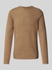 Cinque Gebreide pullover met ronde hals, model 'ZAC' Hazelnoot