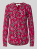 Christian Berg Woman Blouseshirt van viscose met V-hals Fuchsia