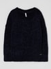 Pepe Jeans Pullover aus Chenille Modell 'Xamira' Marineblau