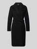 VERO MODA Webpelzmantel mit Bindegürtel Black