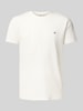 Gant T-shirt o kroju slim fit z wyhaftowanym logo Złamany biały