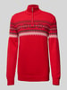 MCNEAL Gebreide pullover met opstaande kraag Rood