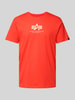 Alpha Industries T-Shirt mit Label-Print Orange