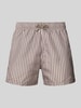 Emporio Armani Relaxed Fit Badeshorts mit Logo-Stitching Schlamm