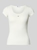 Tommy Jeans Slim fit shirt met ribstructuur Offwhite