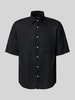 Marc O'Polo Regular Fit Leinenhemd mit kurzem Arm Black