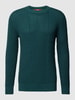 Esprit Collection Gebreide pullover met ribboorden Donkergroen