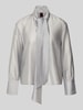 Stefanel Schluppenbluse aus Lyocell-Mix Modell 'BOW SHIRT' Hellgrau