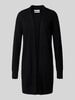Christian Berg Woman Gebreide lange jas van kasjmier met opgestikte zakken Zwart