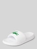 Lacoste Slides mit Label-Detail Modell 'CROCO' Weiss