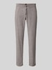 BOSS Orange Straight Fit Leinenhose mit elastischem Bund Modell 'Sanderson' Dunkelbraun