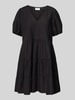 Vila Mini-jurk met volantzoom, model 'PRISILLA' Zwart