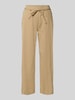 MAC Straight Leg Stoffhose mit verkürztem Schnitt Modell 'CHiara' Beige